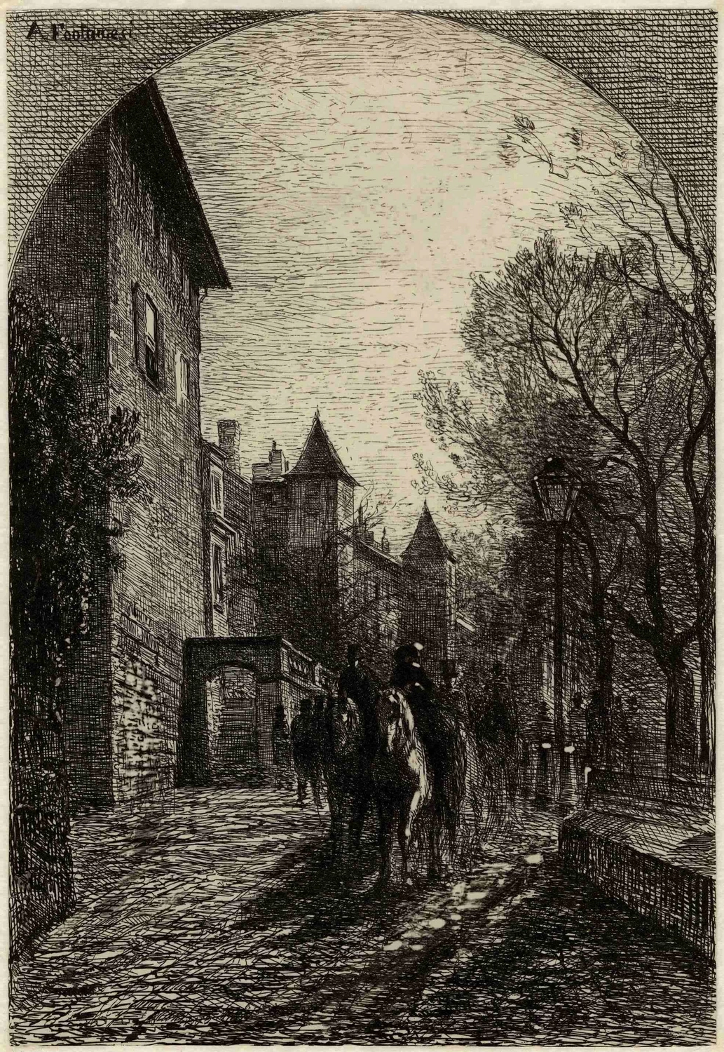 La Treille, la torre Baudet e la casa Turrettini, a Ginevra, 1863 - Musée d’Art et d’Histoire, Cabinet d’arts graphiques, Genève